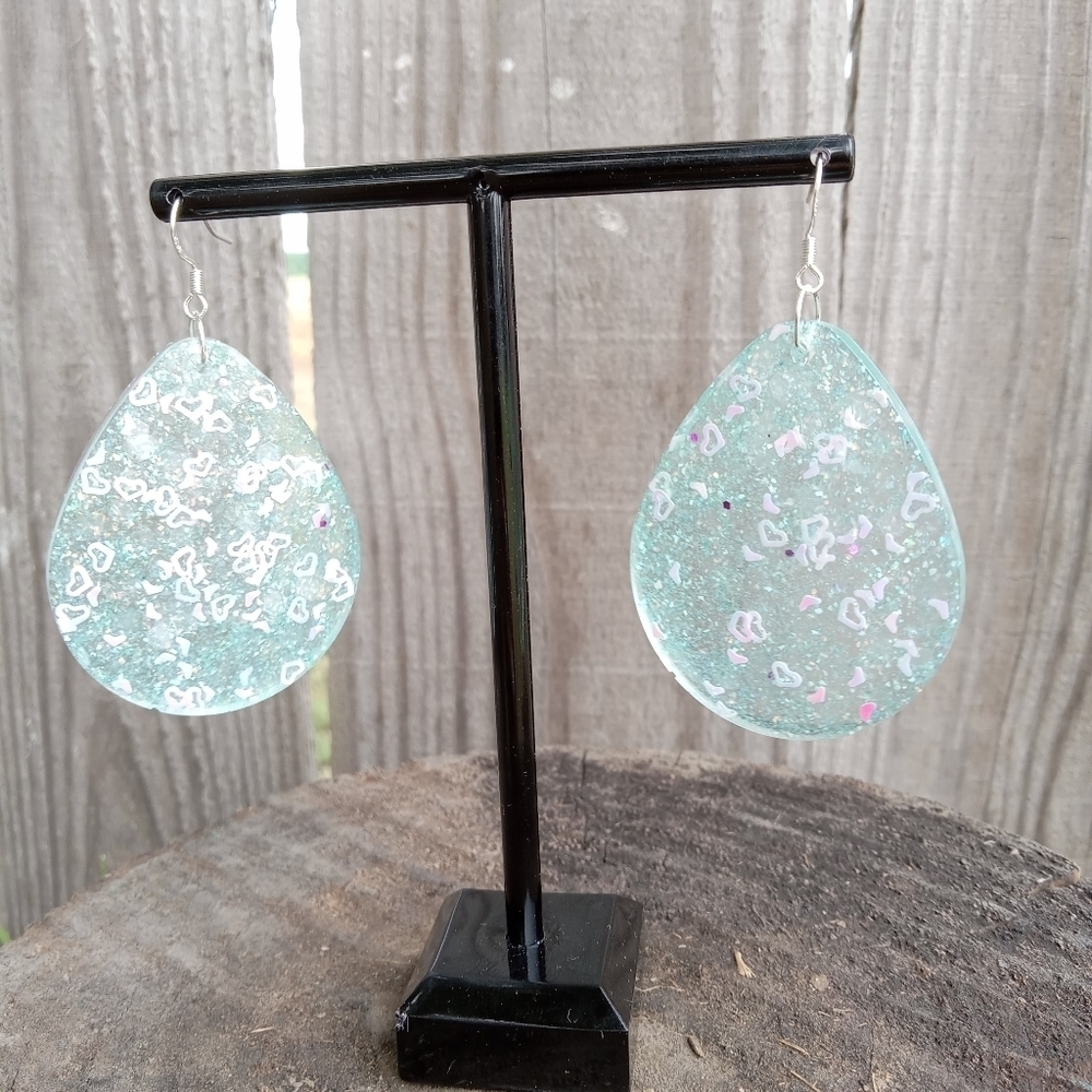 Teardrop Glitter Earrings